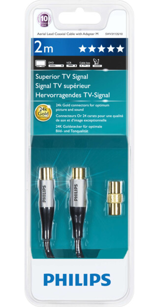Cavo coassiale maschio/maschio HD 2 m Philips SWV3113S