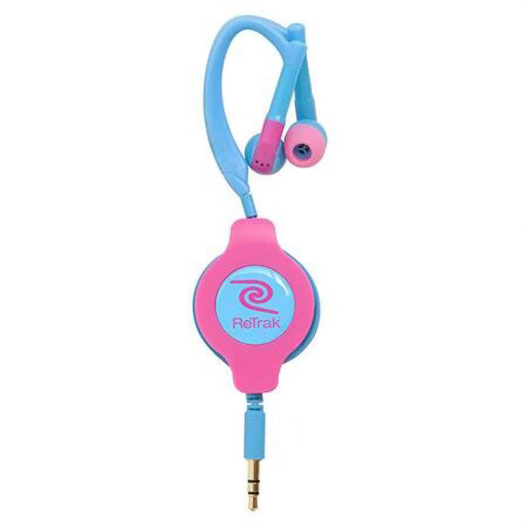 Auricolari in-ear retrattili sport - Blu/Rosa