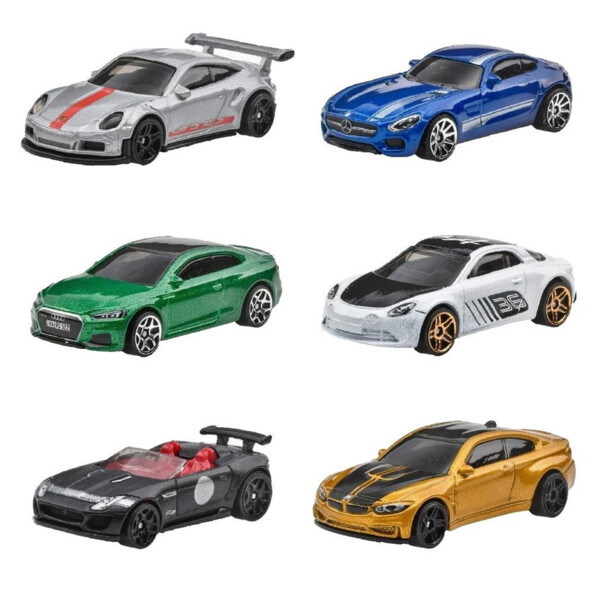 Hot Wheels Cofanetto 6 Veicoli Euro  velocità e stile da collezione