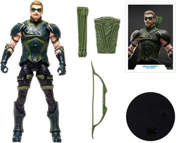 Green Arrow DC Multiverse il vigilante con l’arco in azione