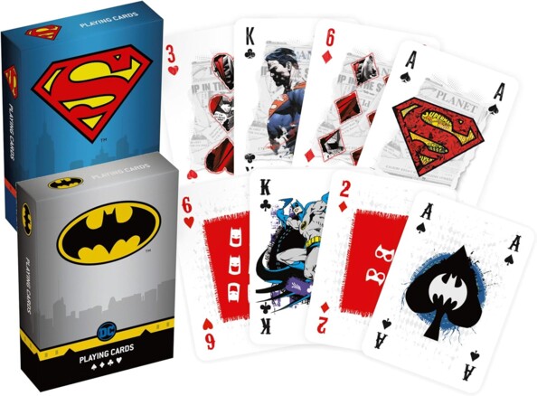 Set di Carte Batman & Superman doppio divertimento in stile DC Comics