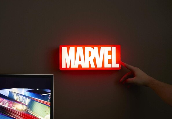 Lampada LED decorativa Marvel Logo da tavolo o parete