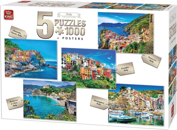 Set puzzle Italy Collection 5 x 1000 pezzi King