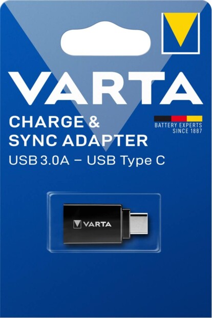 Adattatore USB A USB C Varta nero per smartphone e tablet