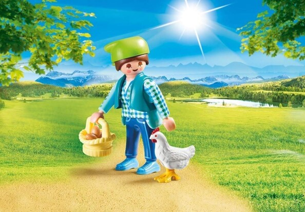 Playmobil 70030 Contadina con gallina e uova – vita di campagna in miniatura