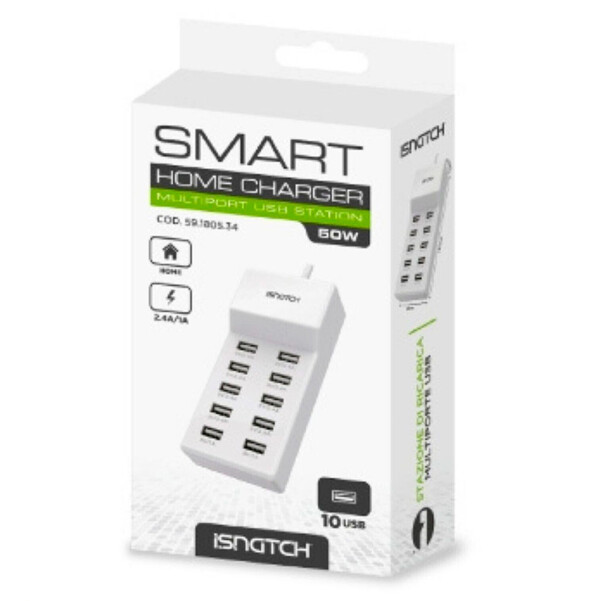 Caricatore USB 10 Porte 50W: potenza e organizzazione