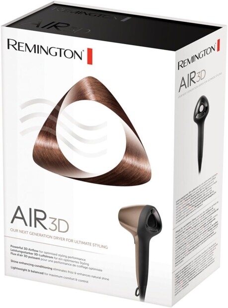 Asciugacapelli ergonomico Remington Air3D D7777 con tecnologia ionica
