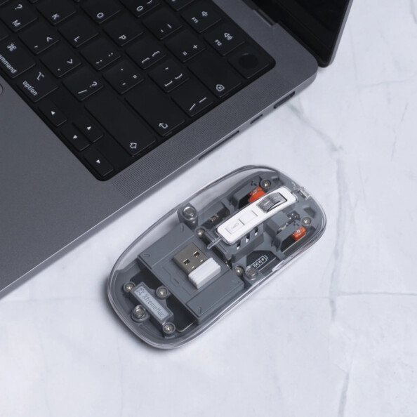Mouse wireless trasparente bluetooth e RF
