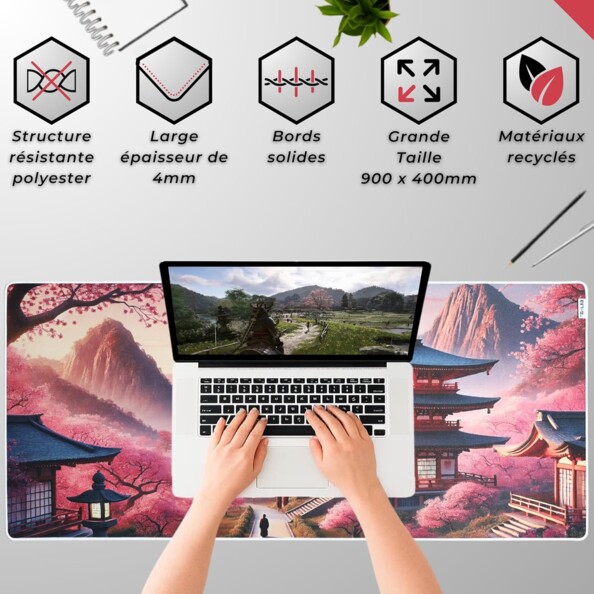 Tappetino gaming XXL The G-Lab PAD TEMPLE 900 × 400 mm