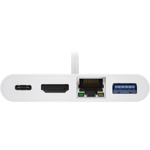 Adattatore USB-C multiporta 4 in 1 con HDMI 4K, Gigabit Ethernet e Power
