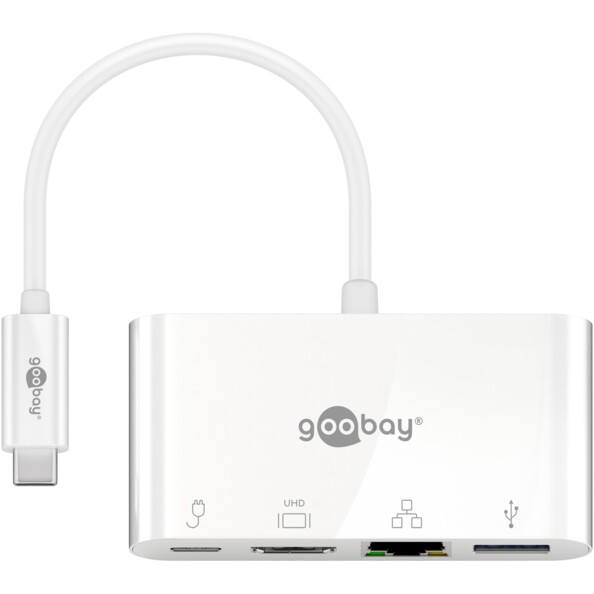 Adattatore USB-C multiporta 4 in 1 con HDMI 4K, Gigabit Ethernet e Power