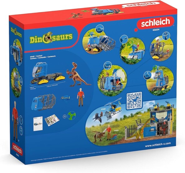 Schleich DINOSAURS Veicolo di cattura Dino con Dakotaraptor e Ranger Flynn