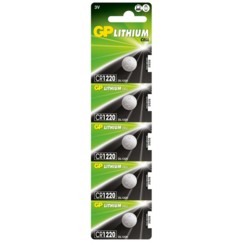 5 pile a bottone al litio CR1220 3 V GP Batteries