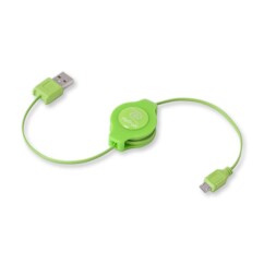 Cavo Retrak USB / Micro USB retrattile verde – praticità e stile compatto